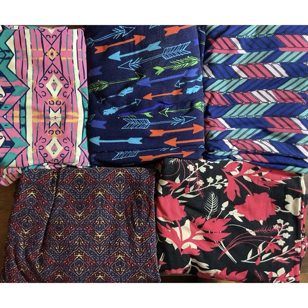 5 Pack Bundle Of LuLaRoe Leggings Multicolor Size Tall & Curvy